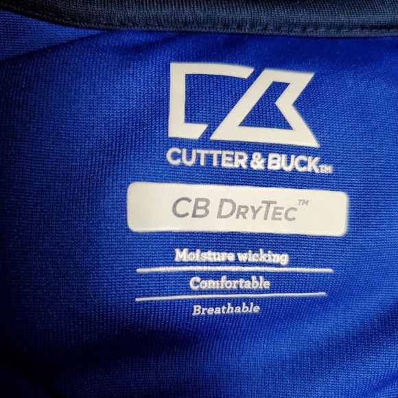Cutter & Buck CB DryTec Blue Polo Shirt Moisture Wicking Short Sleeves Sz 2XT - Picture 5 of 10